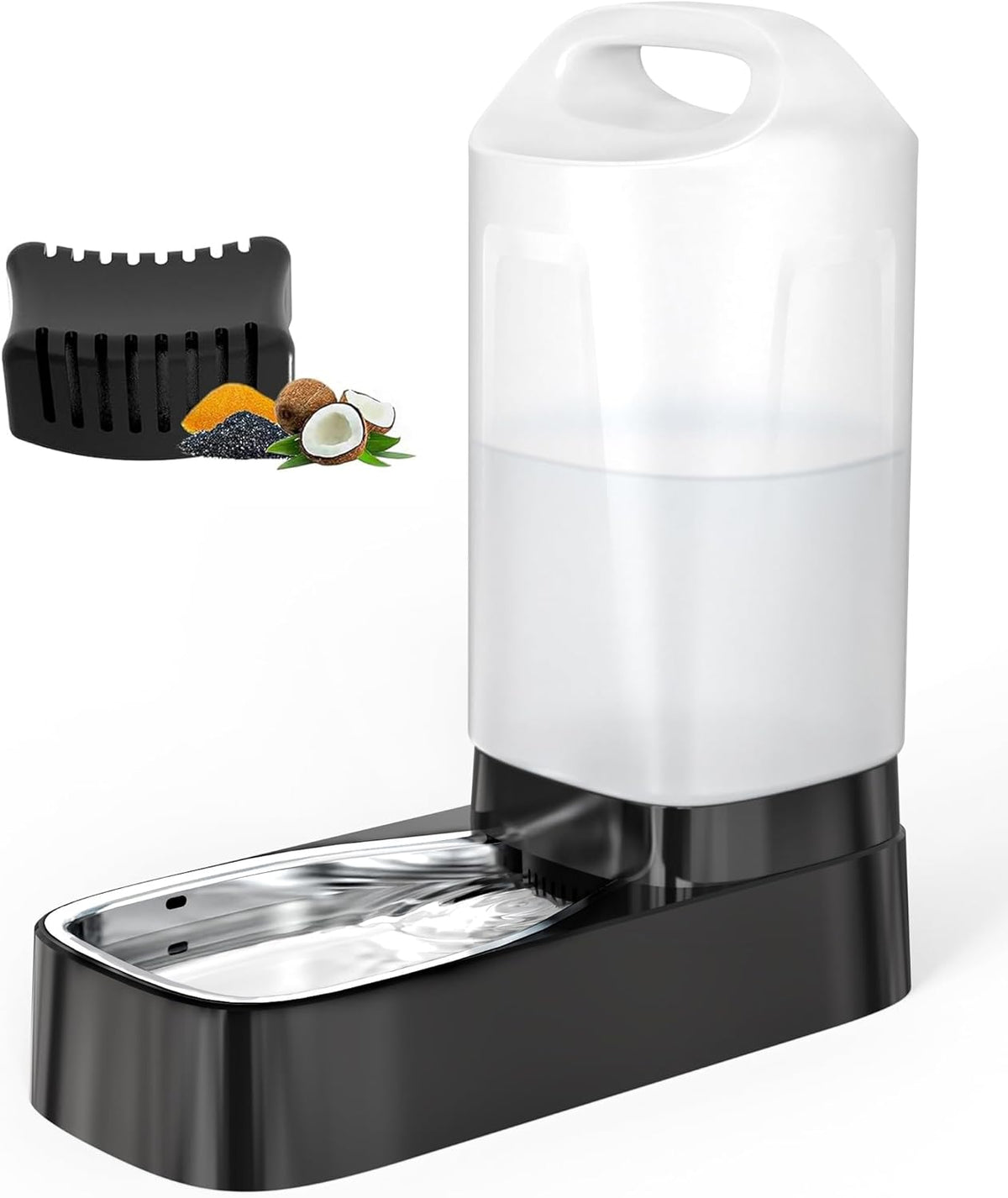 2.4 Gallon Gravity Pet Water Dispenser with 304 Stainless Steel Bowl